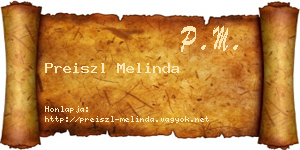 Preiszl Melinda névjegykártya