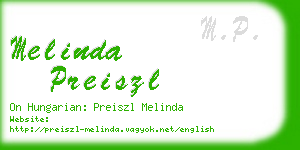 melinda preiszl business card